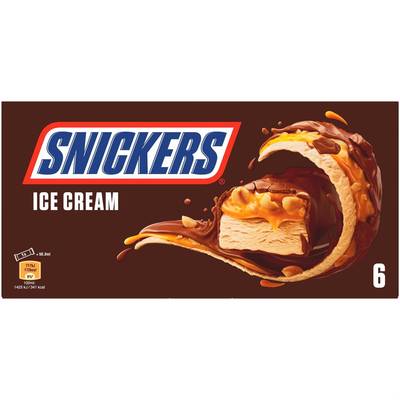 Snickers Barres glacées caramel, 6x39,5g