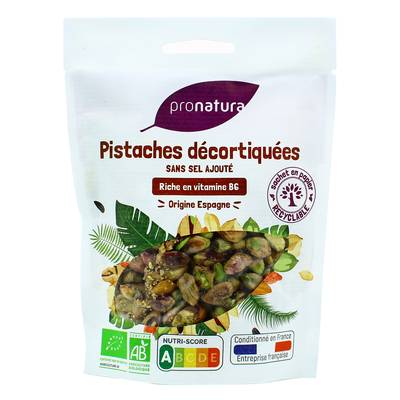 Pronatura Pistaches Décortiquées Espagne, Bio, 125g