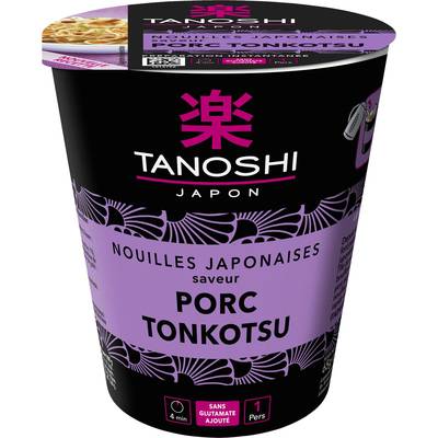 Tanoshi - Japon Nouilles Japonaises Saveur Porc Tonkotsu en cup, 70g