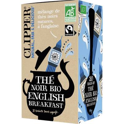 Clipper Thé Noir English Breakfast Bio - 20 sachets, 44g