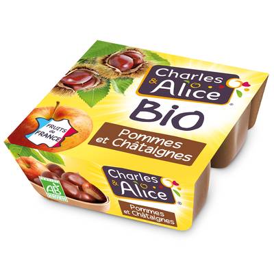 Charles et Alice Pomme Châtaignes Bio, 4x95g