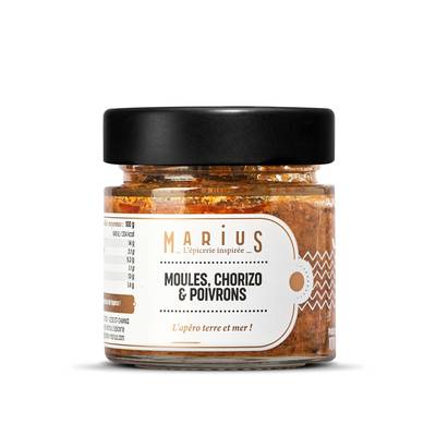 Marius, L'Épicerie Inspirée Crème de Moules Chorizo et Poivrons, 100g