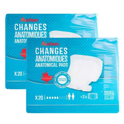 Auchan Changes anatomiques, Lot de 3x20 pièces
