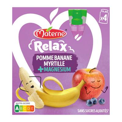 Materne Compotes Pomme Banane Myrtille, 4x90g