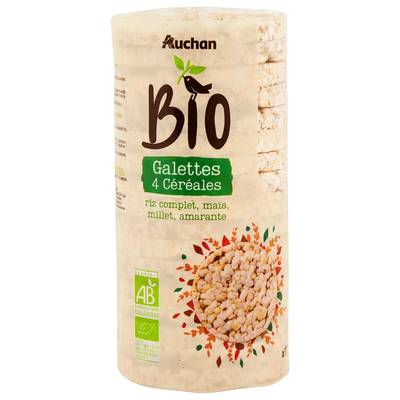 Auchan BIO Galettes aux 4 céréales bio, 130g