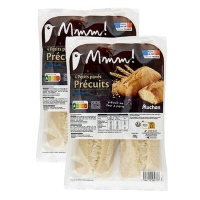 Auchan Petits Pavés Précuits Nature, Lot de 2x300g