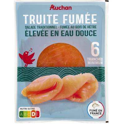 Auchan Truite Fumée, 6 tranches - 150g