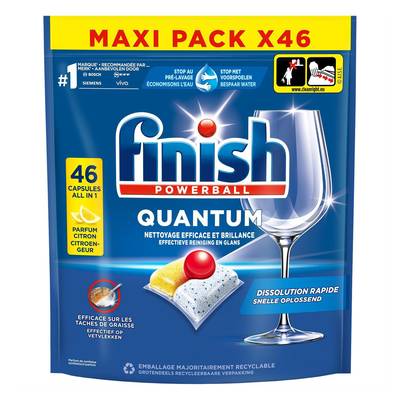 Finish Capsule lave vaisselle Quantum Citron, 46 capsules