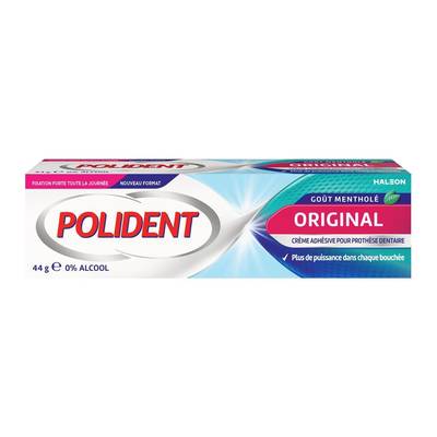 Polident Crème fixative pour prothèse dentaire Original goût mentholé, 44g