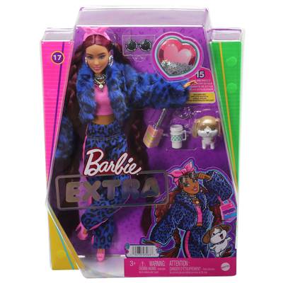 Barbie - Mattel Barbie poupée extra bleu léopard - HHN09