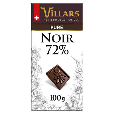 Villars Tablette Chocolat Noir 72%, 100g