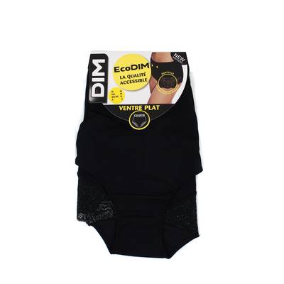 Dim Culotte femme taille haute en coton stretch et dentelle Noi, Taille 46