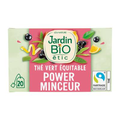 Jardin Bio Etic Thé Vert Power Minceur Saveur citron et cassis Bio - 20 sachets, 30g