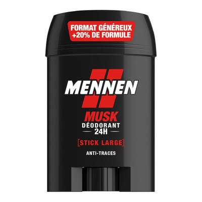 Mennen Déodorant stick Large Homme Anti-trace Musk, 60ml