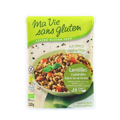 Ma Vie Sans Gluten Lentilles soja et duo de céréales, bio sans gluten, 220g