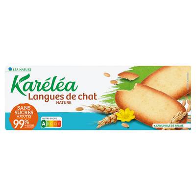 Karéléa Langues de Chat Sans Sucres Ajoutés, 100g