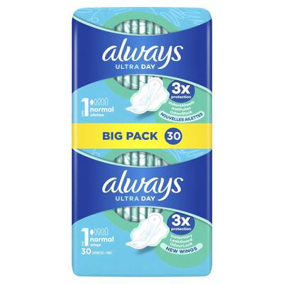 Always Serviette Ultra Normal +, 30 serviettes