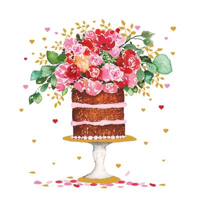 Paperproducts Design Serviettes papier Cake & Flowers, 20 serviettes
