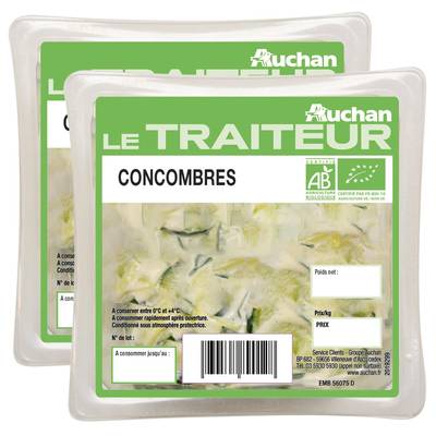 Auchan Le Traiteur Concombres au Fromage Blanc Bio, Lot de 2x200g