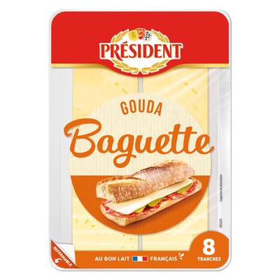 Président Tranches Gouda format baguette, 120g, 120g