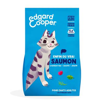 Edgard Cooper Croquettes Saumon sans céréales pour chat Adulte, 750g