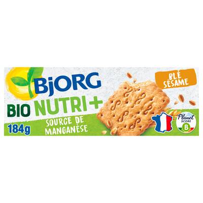 Bjorg Biscuits blé sésame bio Nutri+, 184g