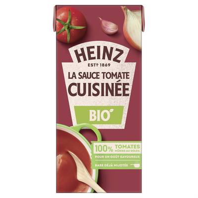 Heinz Sauce Tomates Cuisinées Ail et Oignon Bio, 33cl