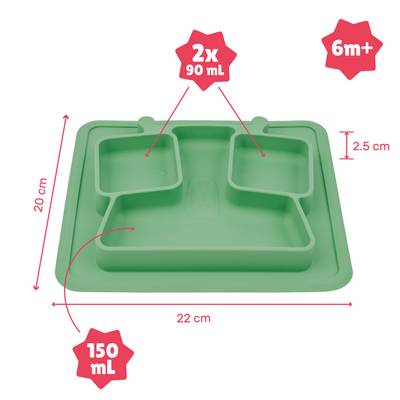 3661276174238 - Badabulle - Assiette à compartiments antidérapante