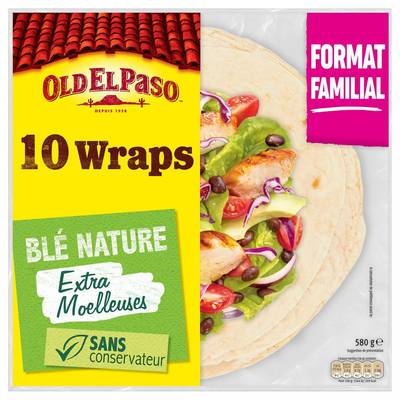 Old el Paso 10 Wraps de Blé Nature - Format familial, 580g