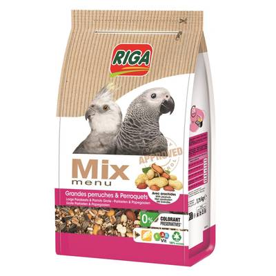 Riga Mix menu avec arachides pour grandes perruches et perroquets, 1kg