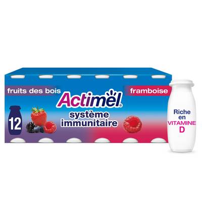 Actimel Yaourt à boire framboise fruits des bois, 12x100g