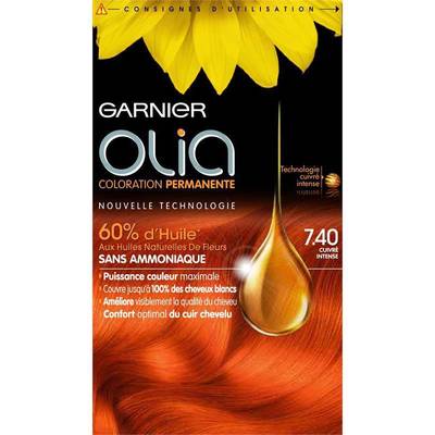 Garnier - Olia Coloration cheveux Cuivre intense 7.40, 1 pièce