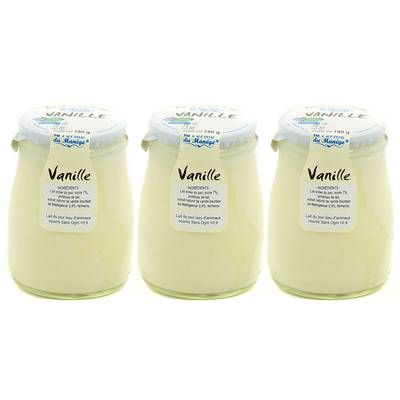 La Ferme du manège Yaourt Vanille au lait entier, 3x180g