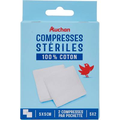Auchan Compresses stériles, 5x2 Compresses