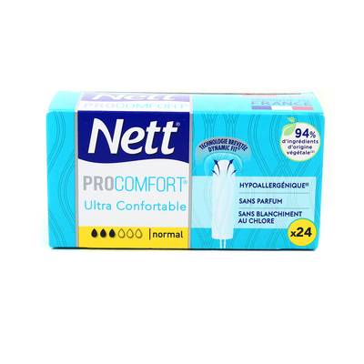 Nett Tampon normal sans applicateur ProComfort, 24  pièces