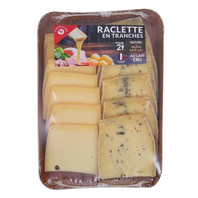 Les Petites Laiteries Raclette Nature et Truffe d'été - Lait de vache cru, 400g
