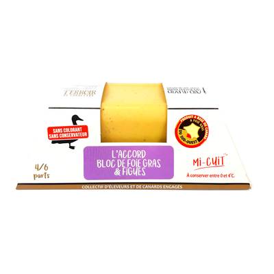 Terroir de Caractère Bloc de Foie Gras de Canard à la Figue IGP Sud-Ouest, 3-5 parts - 250g