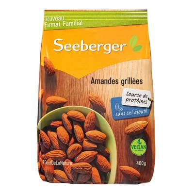 Seeberger Amandes Grillées Sans Sel Ajouté, 400g