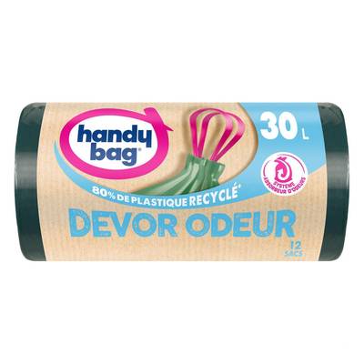 Handy Bag Sac à poignées coulissantes Dévor Odeur 30L, 12 sacs de 30 L