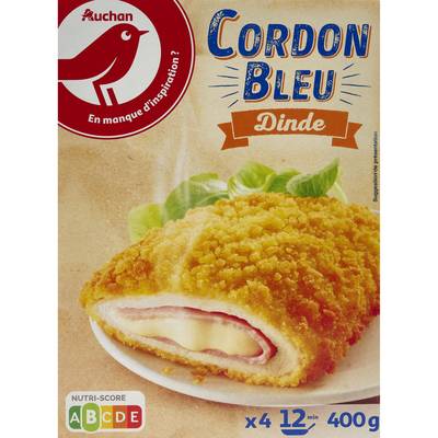Auchan Cordon Bleu de Dinde, 4x100g