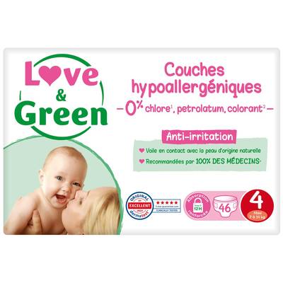 Love & Green Couches écologiques T4 7/14kg, 46 couches