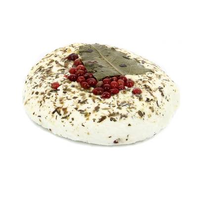 Le Chariot à fromages, Artisan Fromager Tommette Chèvre Frais à l'Huile, Herbes de Provence et Baies Roses - Lait de chèvre thermisé, environ 100g