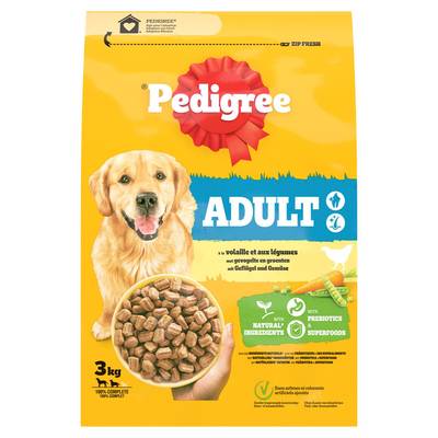 Pedigree Croquettes Volaille Légumes pour Chien Moyen et Grand, 3kg