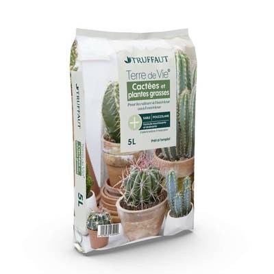 Truffaut Terreau pour Cactées et Plantes Grasses - Terre de Vie, Masse nette 2,5Kg - 5L