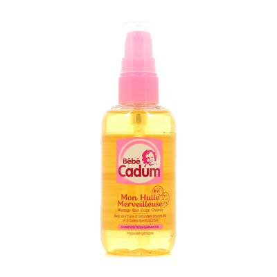 Bébé Cadum Huile merveilleuse à l'amande douce Bio et aux 4 huiles bienfaisantes, 100ml