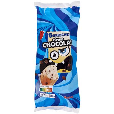Auchan Brioches Pépites Chocolat Sachets Fraîcheur, 8 pièces - 300g