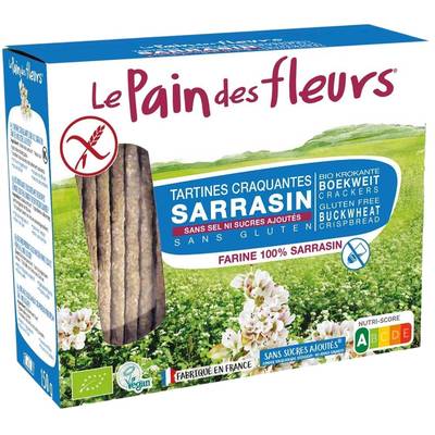 Le pain des fleurs Tartines sarrasin, sans sel ni sucre ajouté, sans gluten, Bio, 150g