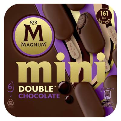 Magnum Mini bâtonnets Double Chocolat, 6 bâtonnets - 285g