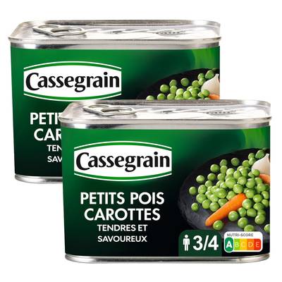 Cassegrain Petits pois carottes, Lot de 2x465g