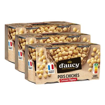 D'aucy Pois Chiches, Lot de 3x2x130g